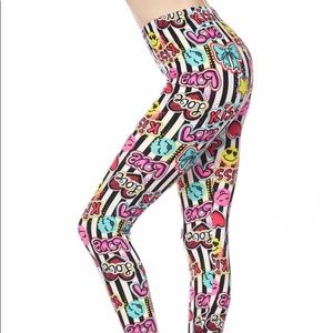 High Waisted Buttery Soft Emoji Design Leggings